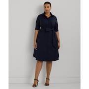 Lauren Ralph Lauren Belted Cottonblend Shirtdress Kvinde Lauren Navy M...