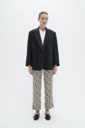 InWear Qaileyiw Pant Kvinde Geometric Lines Bukser Med Lige Ben Regula...