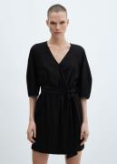 MANGO Bow Wrap Dress Kvinde Black Korte Kjoler Str L - hos Magasin