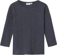 Name It Nmmwang Wool Needle LS TOP Solid NO Str 92 - Ombre Blue Langær...