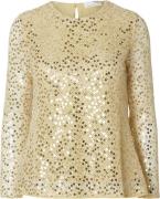 Selected Femme Slfnoel LS Sequins TOP EX Kvinde Guld Langærmede Bluser...