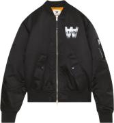 Wood Wood Aki Chrome Combo Bomber Mand Black Overgangsjakker Str L - h...