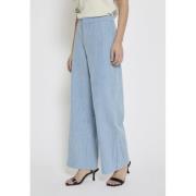 Minus Msvelmia Pants Kvinde Light Denim Bukser Med Brede Ben Str 40 - ...