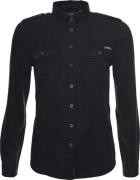 Superdry Military Shirt Kvinde Bison Black Langærmede Skjorter Str L -...