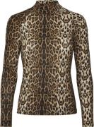 Lollys Laundry Ellen Blouse Kvinde Leopard Print Langærmede T-shirts S...