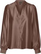 Vero Moda Vmnadia L/S Shirt WVN RPT LCS Kvinde Brown Lentil Langærmede...