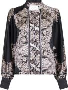 Neo Noir Massima Paisley Border Blouse Kvinde Sort Langærmede Bluser S...