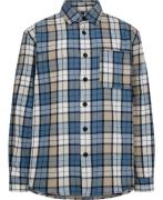 McNeal Checked Heavy Flannel Shirt Mand Coronet Blue Langærmede Skjort...