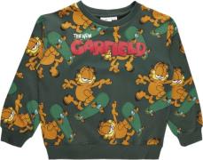 The New Tngarfield OS Sweatshirt AOP Str 110-116 cm/5-6 år - Green Gab...