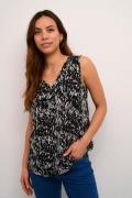 Kaffe Kaamber Top Printed Kvinde Black/white Graphic Snake Toppe Str 4...