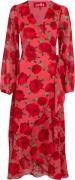 Cras Luellacras Dress Kvinde  Roses Midi Kjoler Str 40 - Polyester hos...