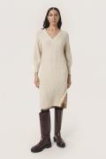 Soaked in Luxury Slrakel Vneck Dress Kvinde Sandshell Melange Midi Kjo...