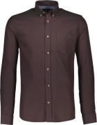 Lindbergh Brushed Herringbone Shirt L/S Mand Burgundy Langærmede Skjor...