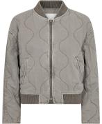 MANGO Quilted Bomber Jacket Kvinde Lt Pastel Grey Overgangsjakker Str ...