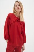 InWear Litoiw Blouse Kvinde True Red Langærmede Bluser Regular Fit Str...