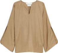 By Malene Birger Calias Kvinde Tobacco Brown Langærmede Bluser Str 42 ...