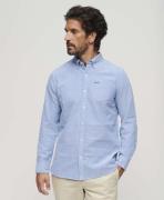 Superdry Cotton LS Oxford Shirt Mand Royal Blue Langærmede Skjorter St...