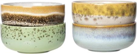 HK Living 70s Ceramics XS Bowls Castor set of 4 Multi - Serveringsskål...