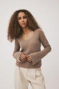 Magasin Mabel 6 100% Cashmere Kvinde Sand Melange Sweaters Str M Cashm...