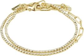 Pilgrim Rowan Crystal Bracelet, 2in-1, Gold-plated one size - Kædearmb...