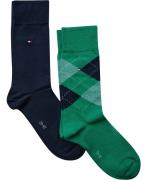 Tommy Hilfiger TH MEN Sock Check 2P 039 - Ankelømper hos Magasin