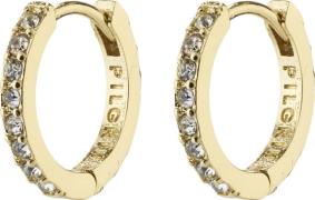 Pilgrim Ebna Small Crystal Hoops Goldplated One size - Creoler hos Mag...