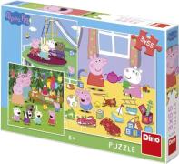 Gurli Gris Peppa PIG 3x55 BR Pusle - Puslespil hos Magasin