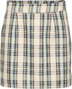 Something New Sncourteney HW Slit Mini Skirt NS Kvinde Oatmeal/checks ...