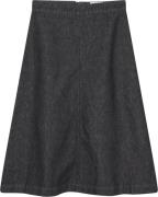 Mads Nørgaard - Copenhagen Dark Denim Stellar Skirt Kvinde Sort Midi N...