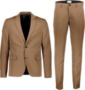 Lindbergh Fine Twill Stretch Suit Mand Dk Sand Jakkesæt Str 56 - hos M...