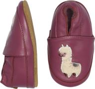 Melton Llama Leather Slippers Red Violet Hjemmesko Str 26/27 - Læder h...