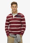 Superdry Vintage Athletic Rugby Mand Rich Burgundy/cream Stripe Langær...