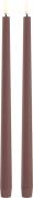 Uyuni LED Slim Taper Candle, Terracotta, Smooth, 2pack, 2,3x32 cm Terr...