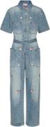 HUNKØN Dolly Denim Jumpsuit Kvinde Light Denim Buksedragter Str L Deni...