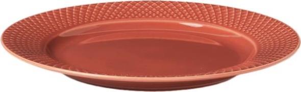 Lyngby Porcelæn Rhombe Frokosttallerken Ø23 cm Terracotta Porcelæn Rød...