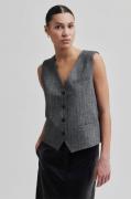 Second Female Waleria Wool Waistcoat Kvinde Black Veste Str XS - hos M...