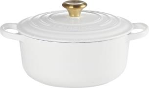 Le Creuset Rund Gryde 20cm White White Str 20 cm - Gryder hos Magasin