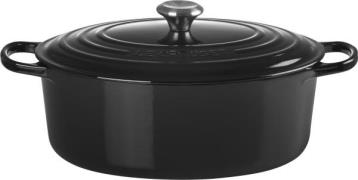 Le Creuset Oval Gryde 31 Black Signa Shiny Black Str 31cm - Gryder hos...