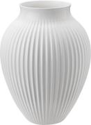 Knabstrup Keramik Knabstrup, Vase, Hvid Riller, 35 cm Ripple White Str...