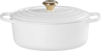 Le Creuset Oval Gryde 27cm White White Str 27 cm - Gryder hos Magasin