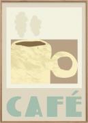 Poster & Frame Cheer up Cafe Beige Str 30 x 40 cm - Plakater hos Magas...