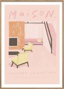 Poster & Frame Pink Room Lyserød Str 30 x 40 cm - Plakater hos Magasin