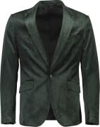 Lindbergh Velvet Blazer Mand Grøn Blazere Str 46 - Velour hos Magasin