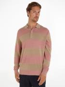 Tommy Hilfiger DC Premium Linen Blend Rugby Mand Terra Pink/beige Lang...