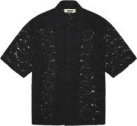 Woodbird Wbbanks Lace Shirt Mand Black Kortærmede Skjorter Str L - hos...