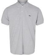 Lacoste Short Sleeved Ribbed Collar Shirt Mand Silver Chine Kortærmede...