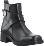 Cashott Casjosefine Zip Boot Leather Kvinde Black Støvletter Str 36 - ...