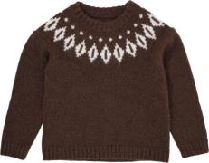 Copenhagen Colors Wool Iceland Blouse Str 128 - Dk Brown/cream C Strik...