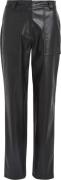 Calvin Klein High Rise Straight fit Leather Pants Kvinde Beh Læderbuks...