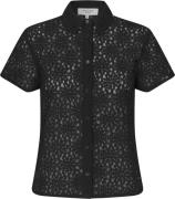 Rosemunde Lace Shirt Kvinde Sort Kortærmede Skjorter Str 40 - hos Maga...